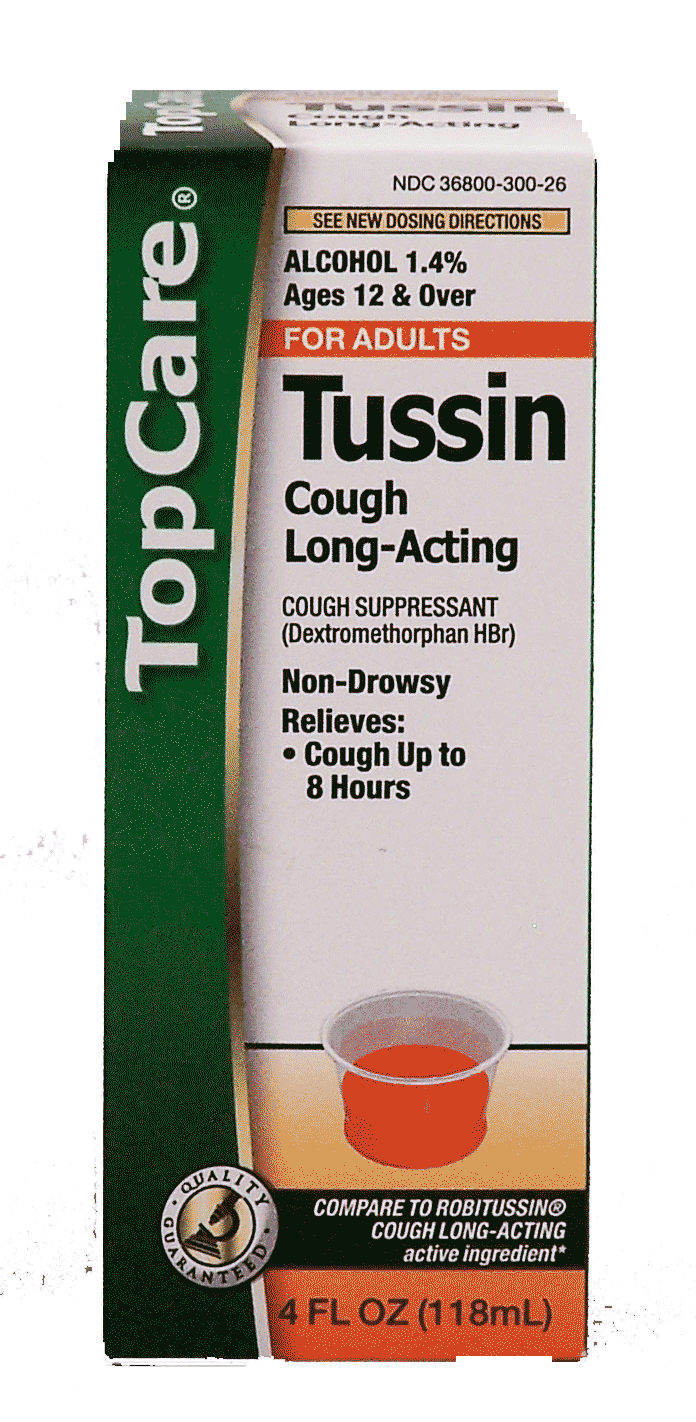 Top Care  relieves cough up to 8 hours, alcohol 1.4%, ages 12 & over Full-Size Picture